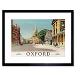 Wee Blue Coo Travel Oxford England British Railways Street Cathedral Framed Wall Art Print