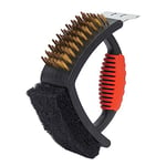 Amig - Fireplus 3 in 1 Barbecue Cleaning Brush | Brosse, Grattoir et Tampon à Récurer | pour Barbecues et Grilles au Charbon de Bois, au Gaz ou Électriques | Dimensions: 16,5x11,5x7cm