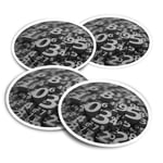 4x Round Stickers 10 cm - BW - Number Art Maths Physics  #35091