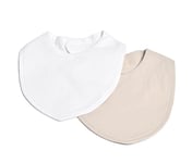 Mini Dreams bib 2-pack vit/sand