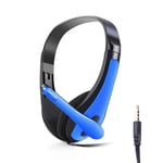 Single 3.5mm Blue Casque de jeu stéréo à réduction de bruit avec micro pour ordinateur portable PS4, écouteur filaire, prise simple, double, téléphone de sauna, PC, 3.5mm ""Nipseyteko