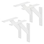 4x Support Etagere murale fixation flottante aluminium blanc