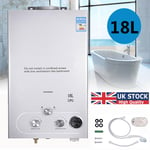 18L LPG Propane Gas Tankless Instant Hot Water Heater Boiler With Shower Kit