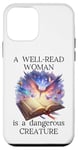 Coque pour iPhone 12 mini A Well Read Woman is a Dangerous Creature Womens Floral Book