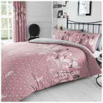 GC GAVENO CAVAILIA Printed Duvet Cover Set Parure de lit réversible avec Housse de Couette et taies d'oreiller Facile d'entretien, Polycoton Coton, 50% Polyester, Plume Rose, Double