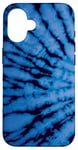 iPhone 16 Cool Tie-dye Pattern Boho Hippie Blue Tie Dye Case