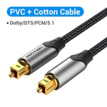 Cotton Cable 1,5m Vention-Câble audio optique numérique, liaison de charnière éventuelles DIF, câble coaxial pour amplificateurs, Blu-Ray, Xbox 360, PS4, barre de son ""Nipseyteko