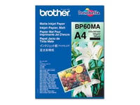 Brother BP 60MA Matte Inkjet Paper - Papier mat - A4 (210 x 297 mm) - 145 g/m² - 25 feuille(s) - pour Brother DCP-J567, J785, J983, MFC-J5620, J5820, J6530, J6930, J730, J830, J900, J990