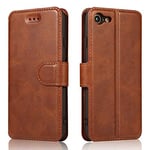 QLTYPRI Case for iPhone 7/8/SE 2020/SE 2022 5G, Premium PU Leather Simple Wallet Case with Card Slots Kickstand Magnetic Closure Shockproof Flip Cover for iPhone SE 2022/SE 2020/8/7 - Brown