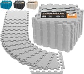 Ediesi, Sol Salle de Sport, Tatami, Tapis de Sport, pour Gym, Fitness, Musculation, Antidérapant, Puzzle, Sport Maison, EVA Caoutchouc, Piscine Isolation (18 pcs / 30x30x1 cm/Gris)