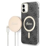 Guess Magsafe-deksel og ladersett til iPhone 11 - Svart