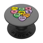 Funny Candy Heart Anti Valentine's Day Sarcastic Love Joke PopSockets Adhesive PopGrip