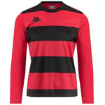 Kappa CASERNHOR LS Maillot de Football à Manches Longues Homme, Black Red, FR : Taille Unique (Taille Fabricant : 12Y)