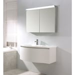 Meuble de salle de bain lena 1000 blanc mat - miroir en optionAvec armoire de toilette, Sans bonde Pop Up - Bernstein