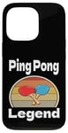 Coque pour iPhone 13 Pro Funny Ping Pong Legend Lover Game Winner Retro Humour