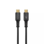 PROMATE 1M USB-C to USB-C Cable. Supports Thunderbolt 3, 240W Super Speed Fast Charging, 40Gbps Data, &amp; 8K@60Hz Res. Nylon Braided. Protects Against Over Charging. Black Colour.