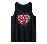 Cute Heart with Flowers and Hearts for Valentine's Day Tank Top