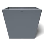 POTS&MORE Pot de Fleurs Prismo 50 VP025001 (50 cm, Forme carrée, Couleur Gris, Hauteur 40,5 cm, Pot en Plastique, pour Plantes d'intérieur)