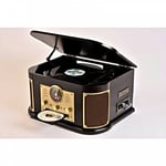 Yamazen 5in1 Multi Vinyl Record Player Qriom CD CassetteTape Radio USB Japan EMS