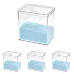 The Home Edit by iDesign Clear Recycled Plastic Medium Lidded Storage Container (Pack of 4)