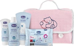 Chicco Chicco Natural Sensation Pink Kropps- Och Hårtvätt 200Ml + Bodylotion 150Ml + Blöjkräm 4In1 100Ml + Rengöringsservetter 16St