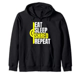 Eat Sleep Shred Repeat Float One Wheel Electric Skateboard Zip Hoodie