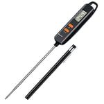 ThermoPro TP516 Thermomètre Cuisine Termometre à Lecture Instantanée Thermometre Barbecue Cuisson à Confiture de Sucre avec Sonde de Température de 12cm, Écran Lcd