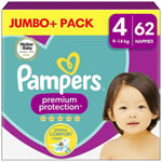 Pampers Baby Size 4 Nappy 9-14Kg Premium Protection Soft Jumbo+ Pack 70 Nappies