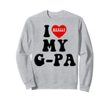 I Love (Heart) My G-Pa Grandpa Kids Granddaughter Grandson Sweatshirt