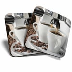 2 x Coasters - Coffee Machine Cafe Restaurant Home Gift #21371