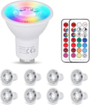 YAYZA! GU10 LED Light Bulbs 5W, 8 Count (Pack of 1), Gu10 Rgb + Cool White