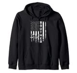 Rowing Brother American Flag Vintage Christmas Fathers Day Zip Hoodie