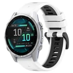 Garmin Fenix 8 AMOLED 43mm Tvåfärgat Klockarmband i silikon - Vit / Svart