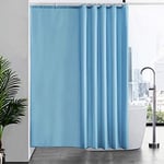 Furlinic Rideau de Douche Tissu Imperméable,200x200 cm,Bleu Clair,Grand Rideaux Baignoire pour Salle de Bain,avec 12 Crochets,Anti Moisissure,Lavable en Machine,Textile en Polyester,Lesté