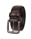 Columbia Men's Classic Logo Belt-Casual Dress with Single Prong Buckle for Jeans Khakis, Chocolate Brown, Medium (34-36)