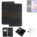 Phone Case + earphones for Honor X6a Wallet Cover Bookstyle protective