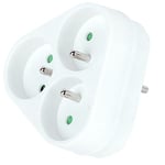 Electraline 531186 Adapteur Fiche Multiprise Triplite | 3 Prise 16A, Blanc