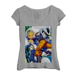 T-Shirt Femme Col Echancré Dragon Ball Z Cooler Fights Freezer Manga Anime