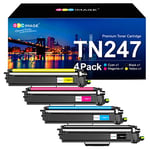 GPC Image Toner Cartridges Replacement for Brother TN247 TN243 Compatible with L3210CW L3230CDW L3270CDW L3710CW L3730CDN L3750CDW L3770CDW L3510CDW L3517CDW L3550CDW(Black Cyan Magenta Yellow,4-Pack)