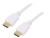 Cable HDCP 2.2 HDMI 1.4 male des deux cotes 5m blanc