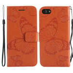 Trolsk Imprint Big Butterfly Wallet (iPhone SE3/SE2/8/7) - Oranssi