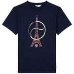 ROLAND GARROS - T-Shirt Tour Eiffel - Homme - 100% Coton - Confortable Et Respirant - Marine - Taille S