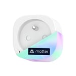 Meross Prise Connectée Matter (Type E), 16A Prise WiFi Compatible avec Apple Home, Alexa et Google Home, Prise avec Mesure d'Énergie pour Panneau Solaire Photovoltaïque, Commande Vocale et à Distance