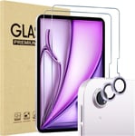 Verre Trempé pour iPad Air 132024, 2 Protection Écran + 2 Protection d'Objectif Photo, Film Protection Screen Protecteur, Anti Rayures sans Bulles -Violet