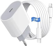 Chargeur Rapide pour i Phone,20W USB C Chargeur Certifié MFi avec 2M câble Compatible Chargeur Rapide PD3.0 USB C pour i Phone 14/Plus/Pro/Pro Max/13/12/11/XS/X