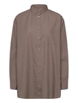 Gaia Shirt Poplin Tops Shirts Long-sleeved Khaki Green Moshi Moshi Mind