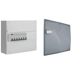 SIEMENS - Tableau électrique pré-équipé 1 rangée 13 modules 6 disjoncteurs 1 interrupteur différentiel & FR2AQ771 SIEMENS - Porte pour tableau électrique 1 rangée, Blanc