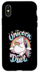 Coque pour iPhone X/XS Unicorn Diet Magical Rainbow Unicorn Princess