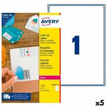 Printer labels Avery L4610 Hvid 25 Ark 199,6 x 289,1 mm (5 enheder)