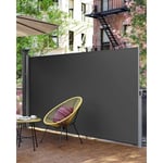 Paravent extérieur Alu Store latéral 300 x 160cm Auvent rétractable extérieur brise vue pour terrasse Paravent retractable - Anthracite GSA160G